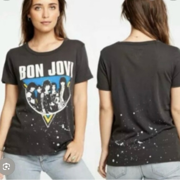 NWT Chaser Bon Jovi Splatter T Shirt - Picture 4 of 4